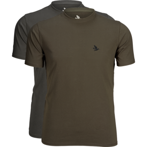 Seeland Outdoor 2-pack t-shirt | Raven/Pine green