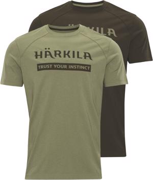 Härkila logo t shirt 2 pack limited Edition Willow Green | Oil Green