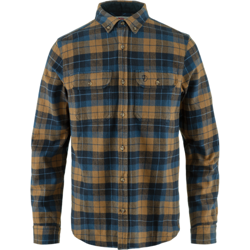Singi Heavy Flannel Shirt M Color Dark Navy-Buckwheat Brown